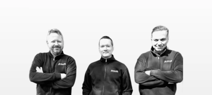 Robin, Patrik och Gustav, JB Nordics servicetekniker